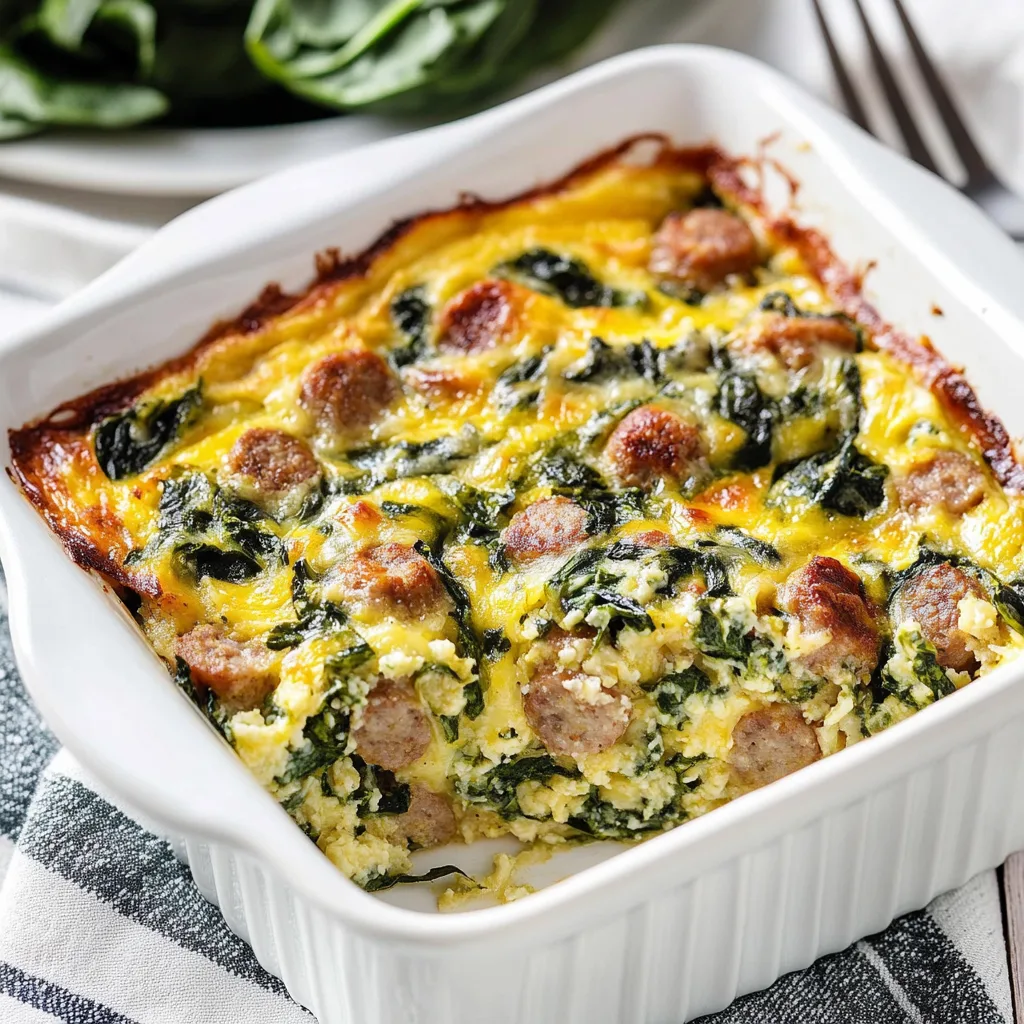 Sausage Egg Spinach Casserole