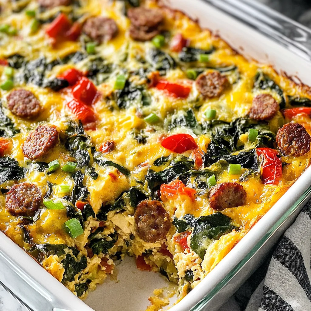 Sausage Egg Spinach Casserole