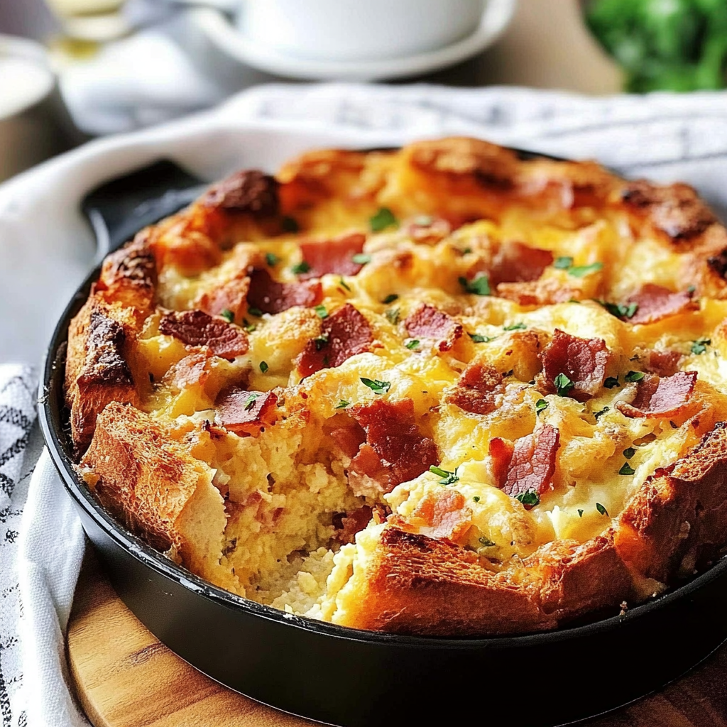 Cheese & Bacon Strata Cake